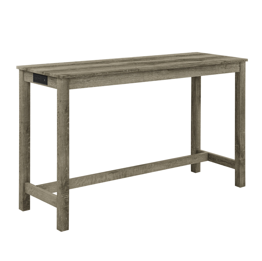 59 Inch Bar Table, Dining Table, Sofa Table with Power Outlet, 3 Upholstered Stools, 4 Piece Bar Table and Chair Set for Living Room, Dining Room, Kitchen - Grand Goldman Shop