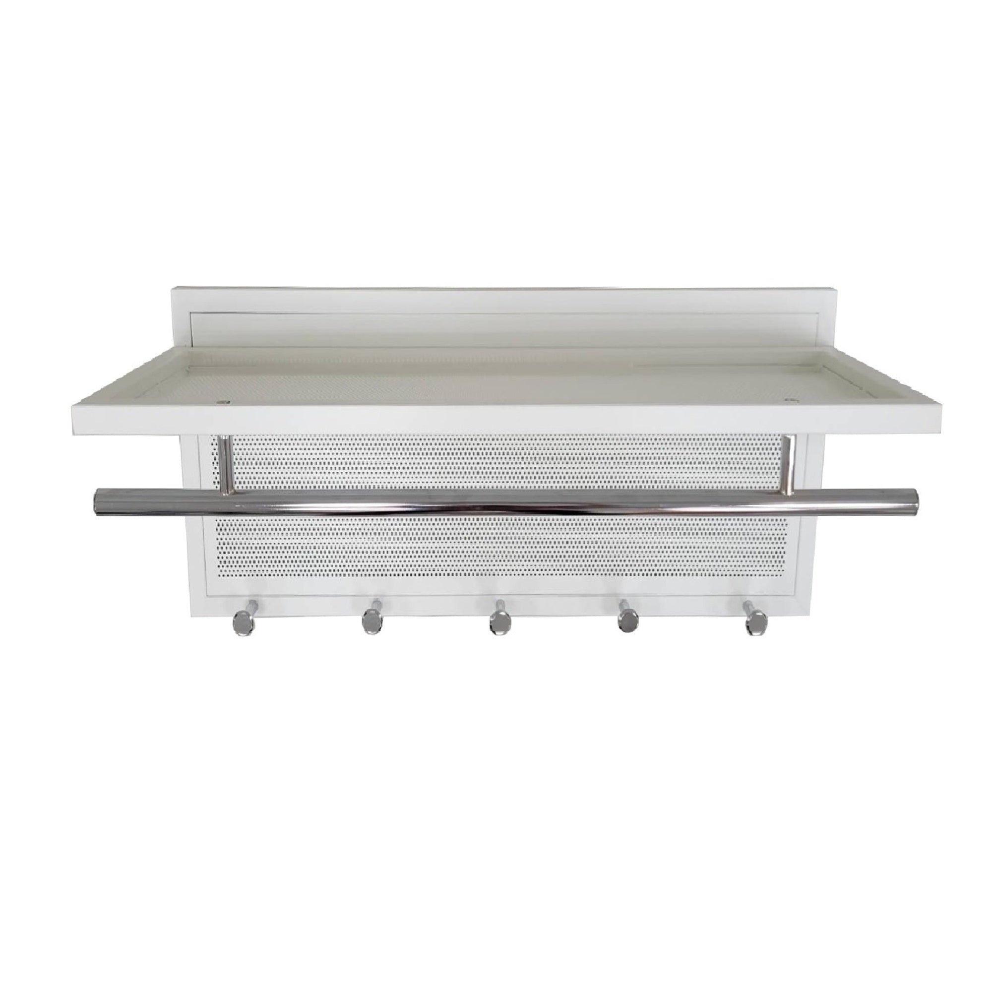 Esyspot Metal Powder Coating Hook Wall Mounted with Shelf White Metal 29.53' - Grand Goldman Shop