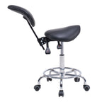 Saddle Stool Chair with Backrest Swivel Hydraulic Ergonomic Tilt Seat Chair with Wheels Footrest for Medical Hospital Clinic 