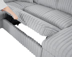 122 Inch Pull Out Couch, Rabbit plush Fabric Sofa Bed with USB Ports & Comfy Upholstered, Oversized U Shape Sectional Sleeper Sofa Bed with Storage Chaise, Grey - Grand Goldman Shop