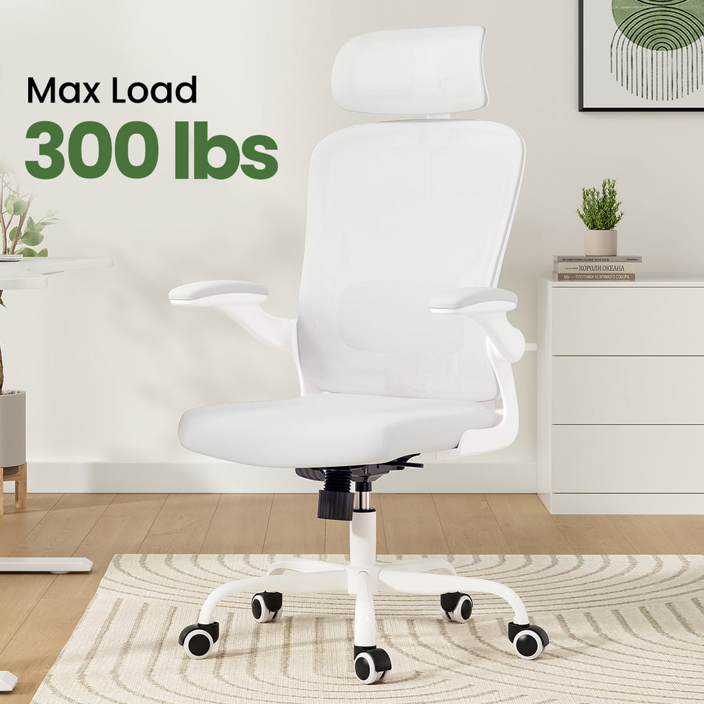 Ergonomic Office Chair, Home Office Desk Chair with Headrest, High Back Computer Chair with Armrests and Adjustable Lumbar Su