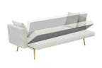 71 inch convertible love seat sofa, American retro beige velvet, suitable for small living room, bedroom, office - Grand Goldman Shop