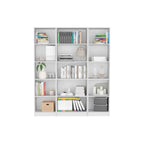Bartow 3 Piece Home Bookcase set, 60' Wide with 15 Shelves ,  Living Room Set Set  White - Grand Goldman