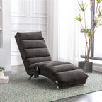 Ergonomic Linen Massage Chaise Lounge with Remote Control, Dark Gray, Electric Massage Lounger with 5 Modes - Grand Goldman Shop