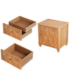 3-Piece Bedroom set with a King Size Bed and 2 Nightstands, Natural - Grand Goldman Shop
