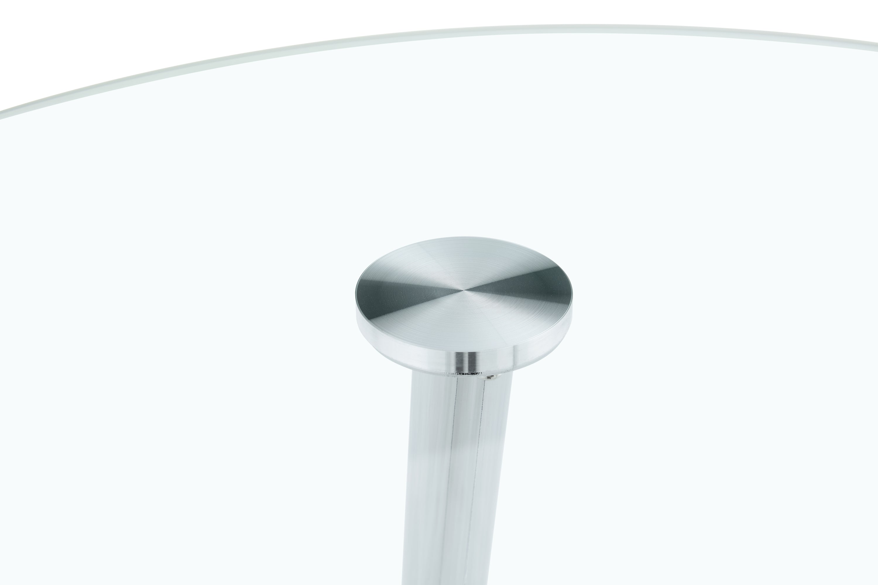 36 Inch Height Bar Table, 34 Inch Round Tempered Glass Top Pub Table with Chrome-Plated Silver Metal Legs, Modern Bistro Table for Kitchen Island/Bar/Cafe - Grand Goldman Shop