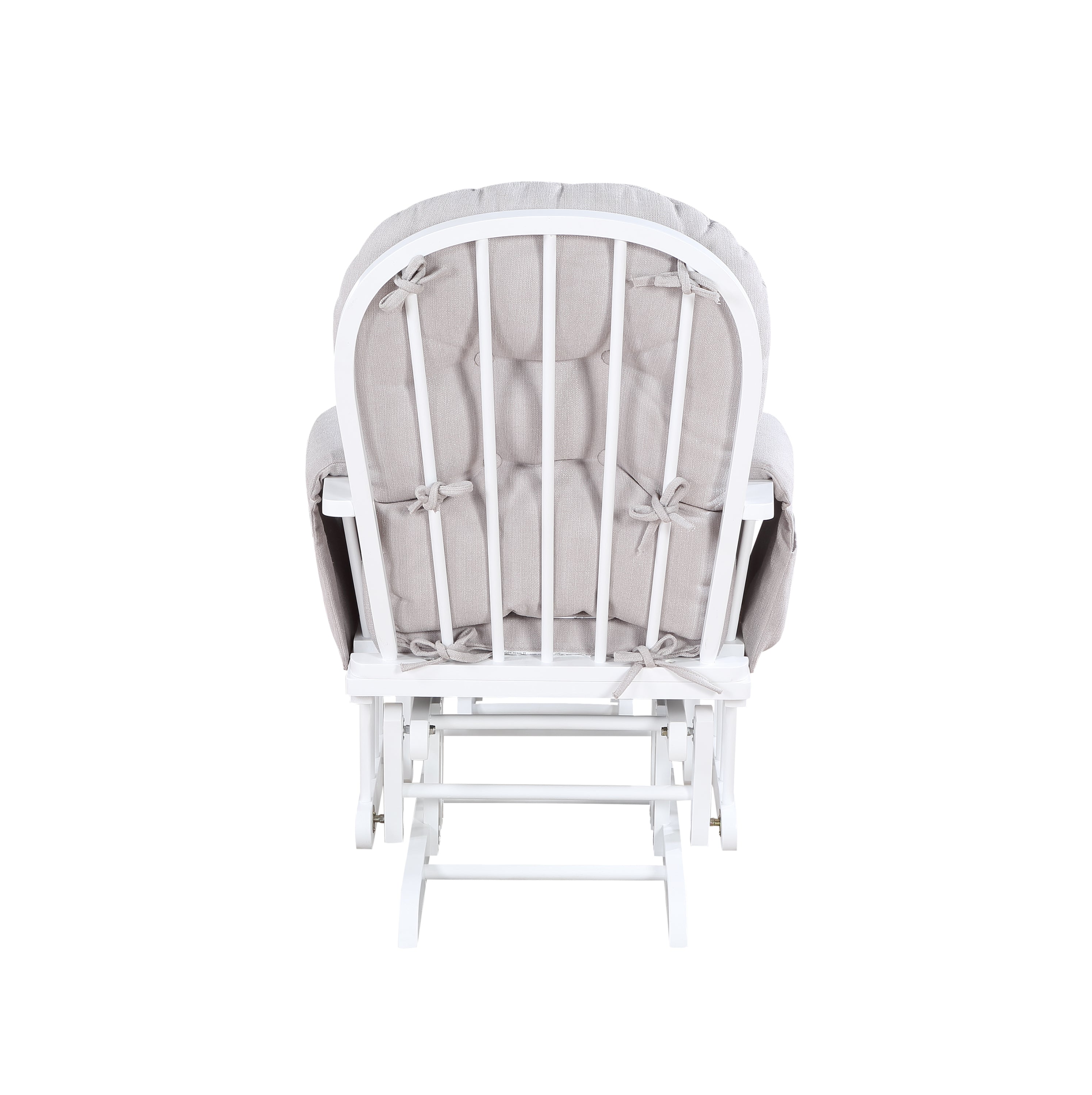 Mason Glider and Ottoman White Wood and Woven Gray Fabric - Grand Goldman Shop