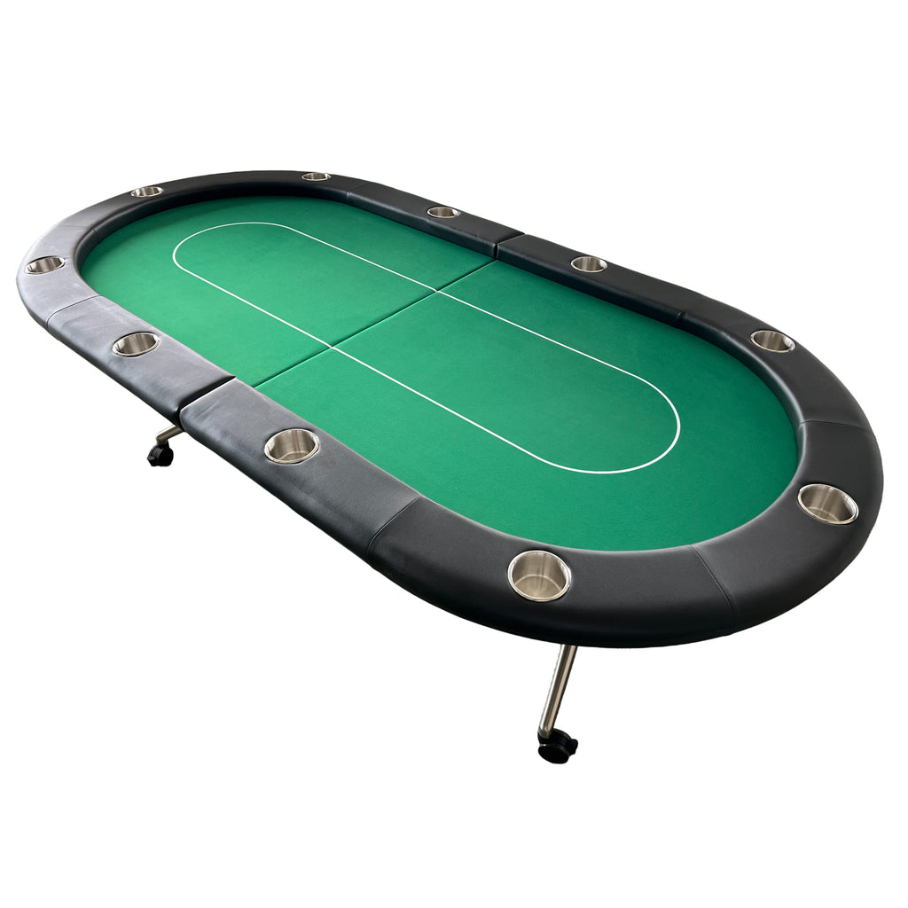 INO Design 94' Fodable Poker Table for 10 players, Green - Grand Goldman