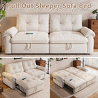 W3820S00024, a 77-inch convertible sofa bed, and a 2-in-1 piece suitable for both sitting and lying. Made of cloud-like fabric, it is applicable to living rooms, bedrooms and apart - Grand Goldman Shop