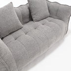 Cozy Beanbag Chair with High Resilience Foam Core for Two - Grey Chenille, 66x35x25 inches - Grand Goldman Shop