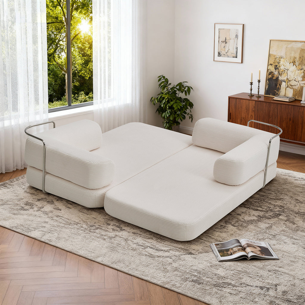 Floor Couch,Compressed Sofa,Convertible Floor Sofa Bed with Convertible Blanket Pillow,Enhanced frame stability,Comfy Couch Lounge Sleeper Bed,for Living Room Bedroom - Grand Goldman Shop