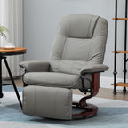 HOMCOM Faux Leather Manual Recliner with Swivel Wood Base Padded Armrest - Grand Goldman Shop