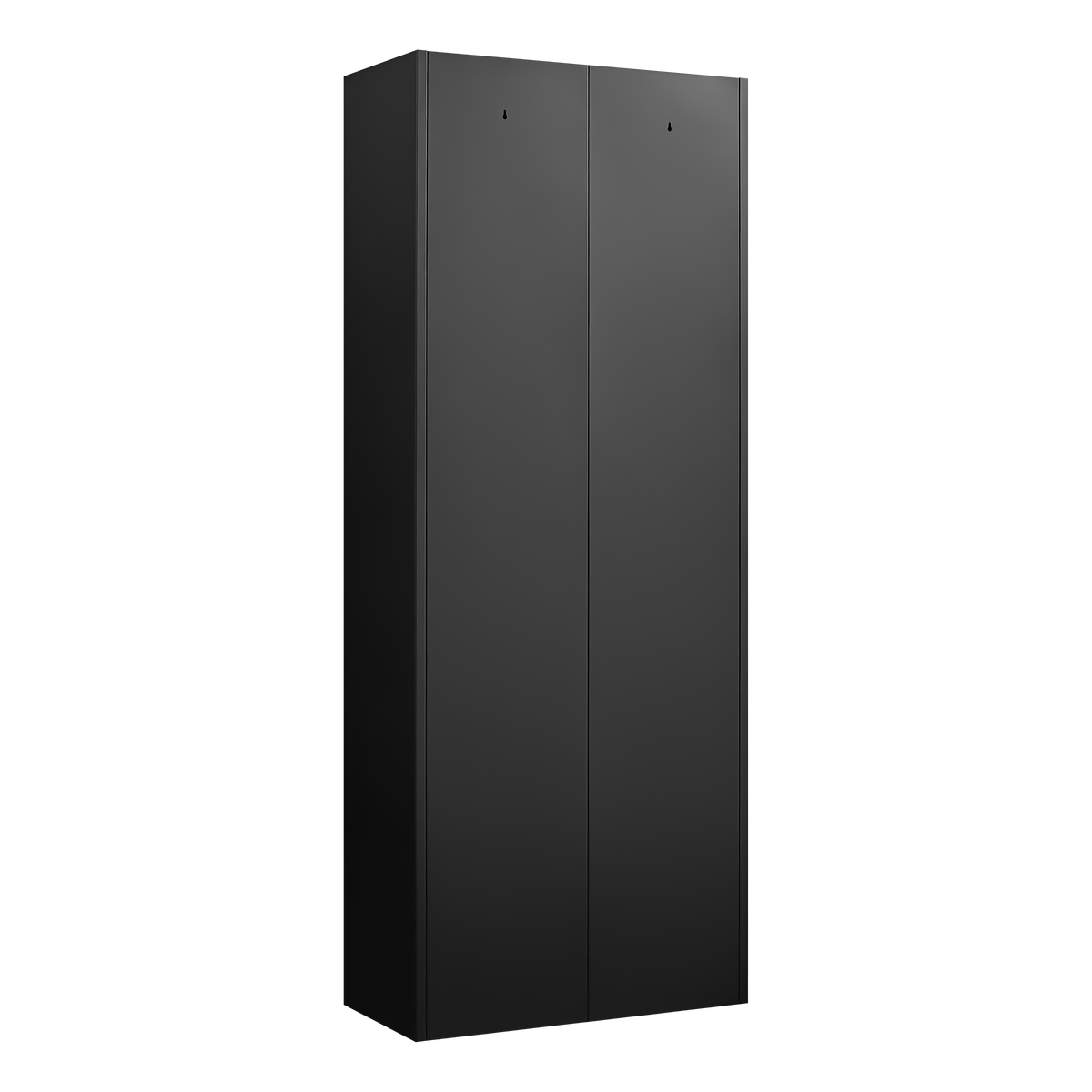 Black Metal Kitchen Pantry Cabinet with Adjustable Shelves and Gold Handles, Tall Steel Storage Locker for Kitchen, Living Ro