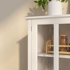 Buffet storage cabinet with double glass doors and unique bell handle - Grand Goldman Shop