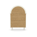 Arched Small Bookcase,Arched Storage Cabinet,Wooden Modern Arched Top Bookshelf with 3 Shelves,White with Woodgrain Shelves, 3-Tier Storage Shelf for Living Room, Bedroom, Entryway - Grand Goldman Shop