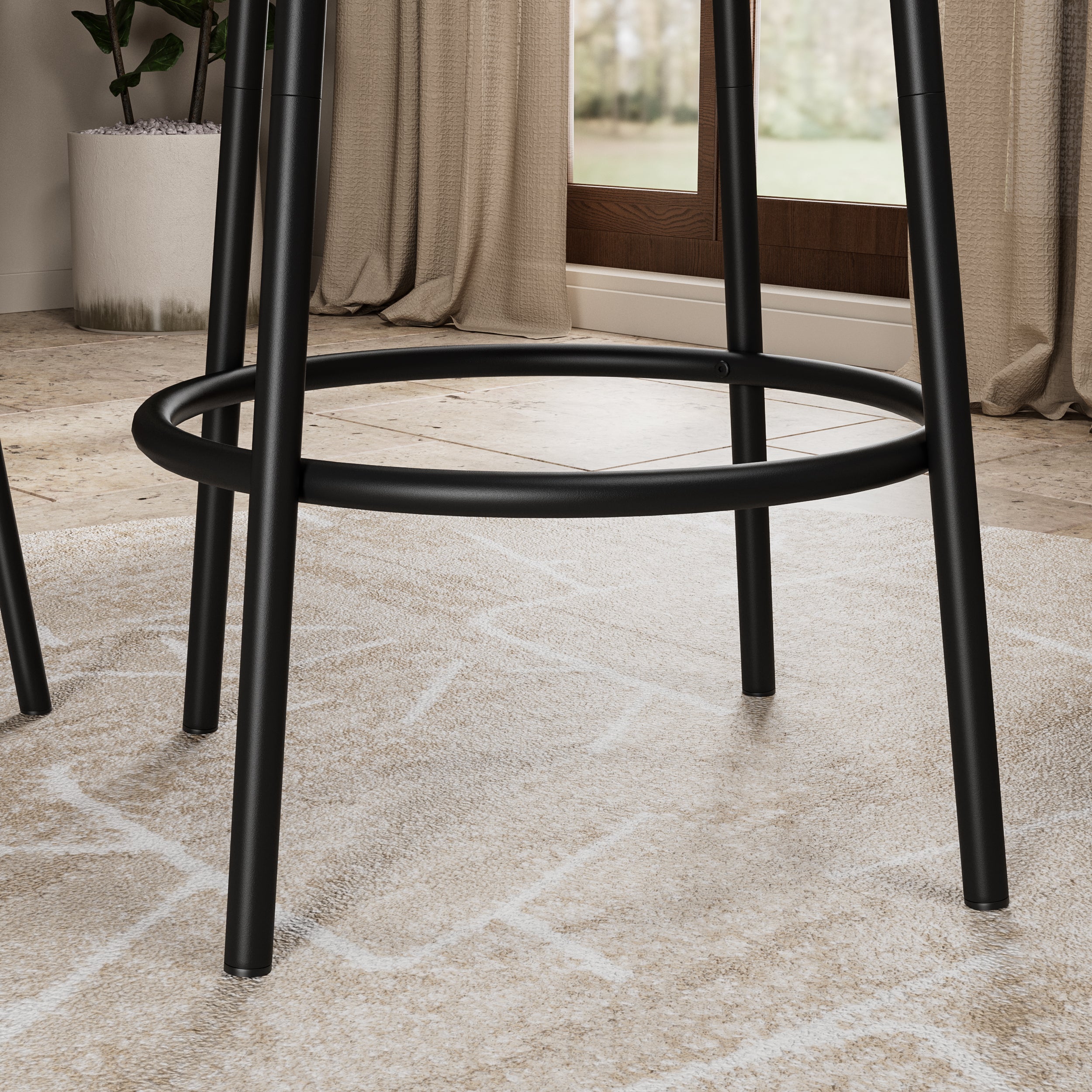 Bar table, equipped with 2 bar stools , with backrest and partition - Grand Goldman Shop