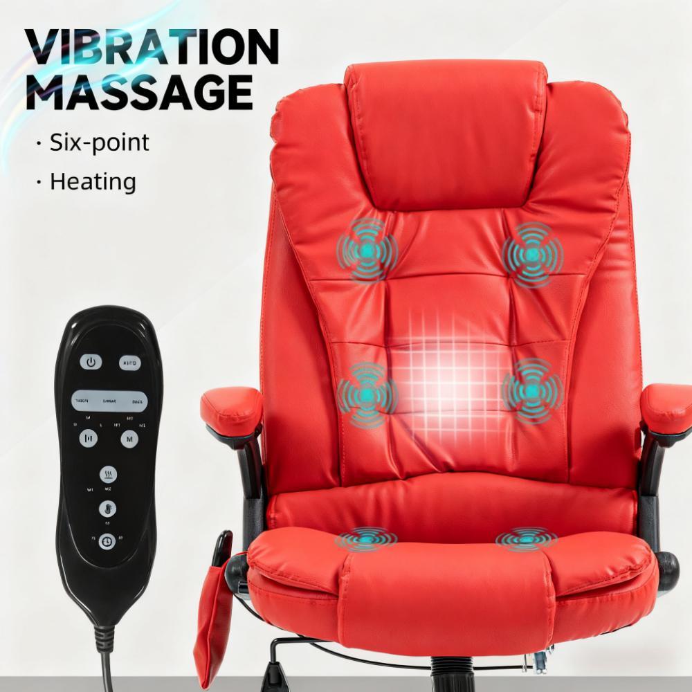 Heated Reclining Computer Chair with 6 Vibration Points,Massage Office Chair,Armrest and Remote - Grand Goldman