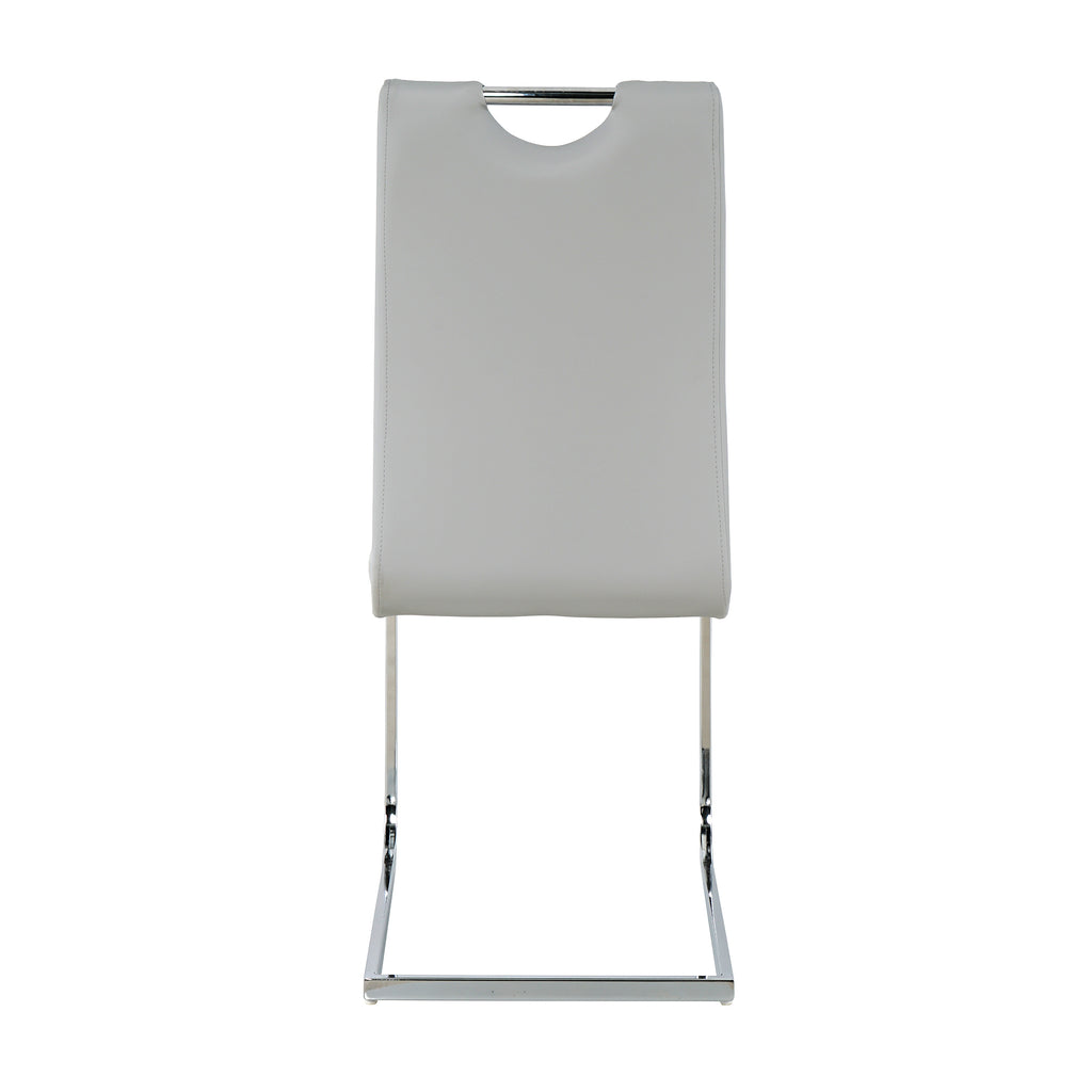 Modern Dining Chairs with Faux Leather Padded Seat Dining Living Room Chairs Upholstered Chair with Chrome Metal Legs Design for Kitchen, Living, Bedroom, Dining Room Side Chairs Set of 4 - Grand Goldman Shop