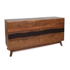 59x16.5x31' Sierra Six Drawer Sideboard, Wood Credenza/Cabinets/Chests/Nightstands - Grand Goldman Shop