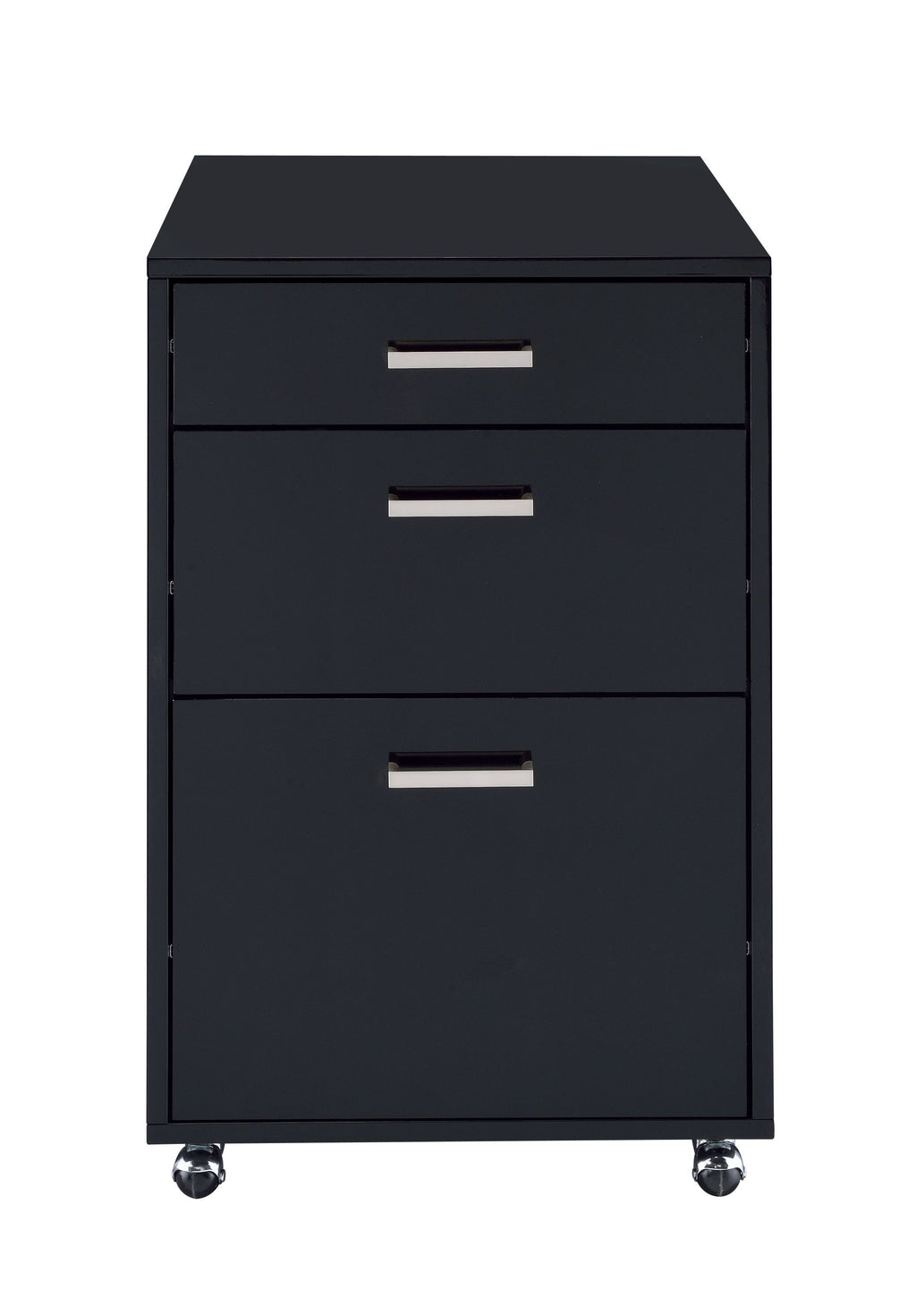 Coleen Black High Gloss & Chrome Finish Cabinet - Grand Goldman