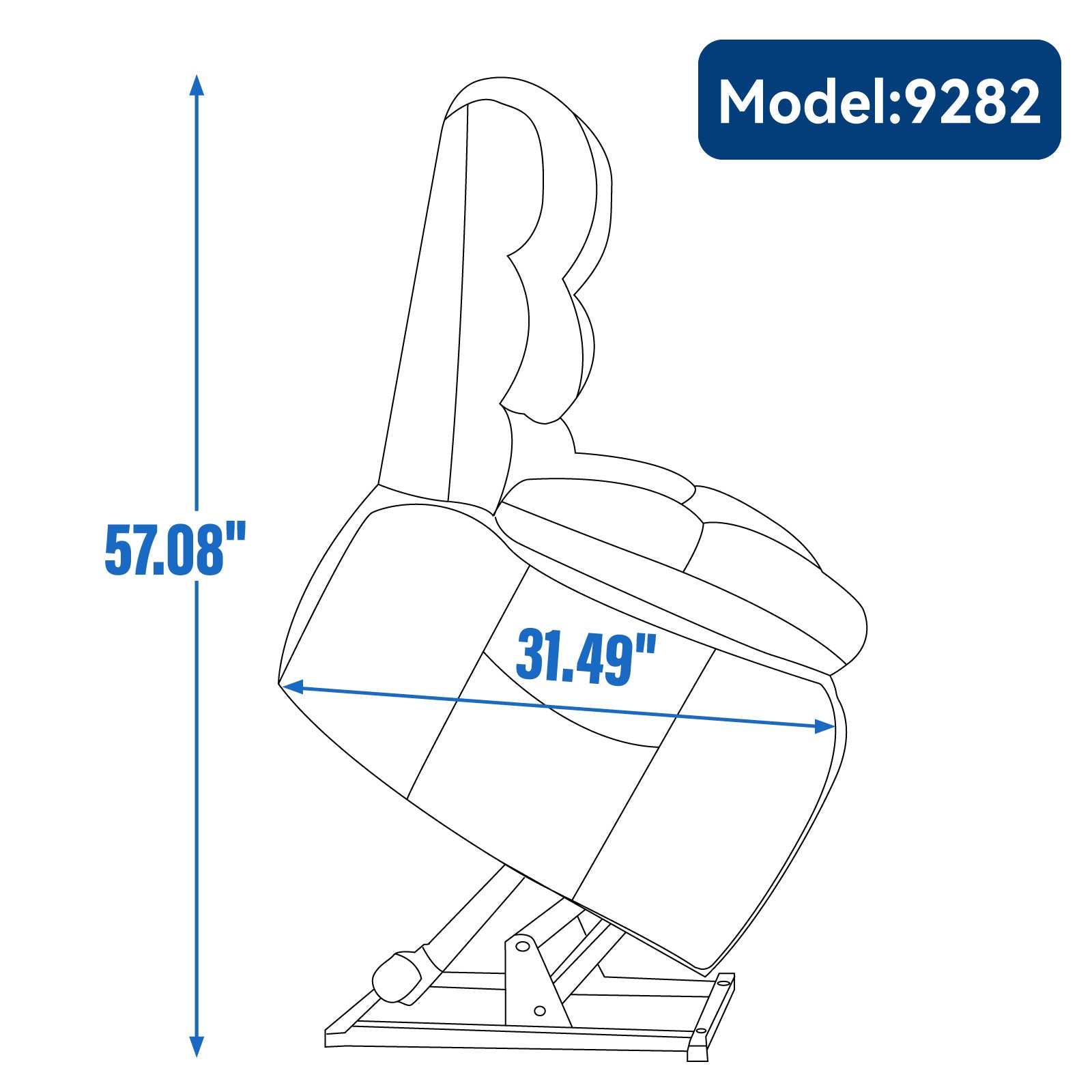 Lift Recliner Chair Heat Massage Dual Motor Infinite Position Up to 350 LBS Large Electric Power Lift Recliners with Power-Remote, Medium-firm and Heavy duty, Blue - Grand Goldman Shop