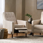 Macedonia Mid-Century Modern Button Tufted Fabric Recliner - Grand Goldman Shop