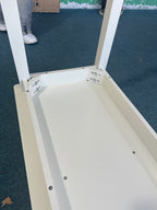 Cream White Vanity Desk with 3 Drawers, Modern Makeup Table or Writing Desk, Multipurpose Dressing Table for Bedroom, No Mirror Included - Grand Goldman Shop
