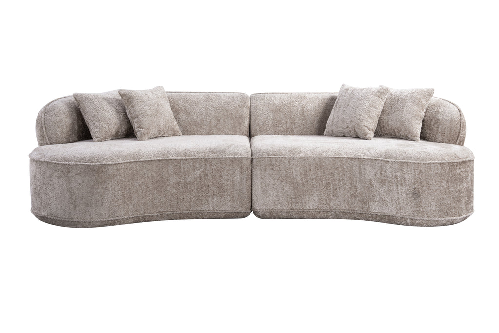 Modern Curved L-Shape Luxury Sectional Oversized Sofa: Minimalist Design, Comfy Sleeper Couch for Living Room, Apartment & Reception Spaces,No Assembly Required - Grand Goldman Shop