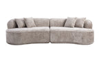 Modern Curved L-Shape Luxury Sectional Oversized Sofa: Minimalist Design, Comfy Sleeper Couch for Living Room, Apartment & Reception Spaces,No Assembly Required - Grand Goldman Shop