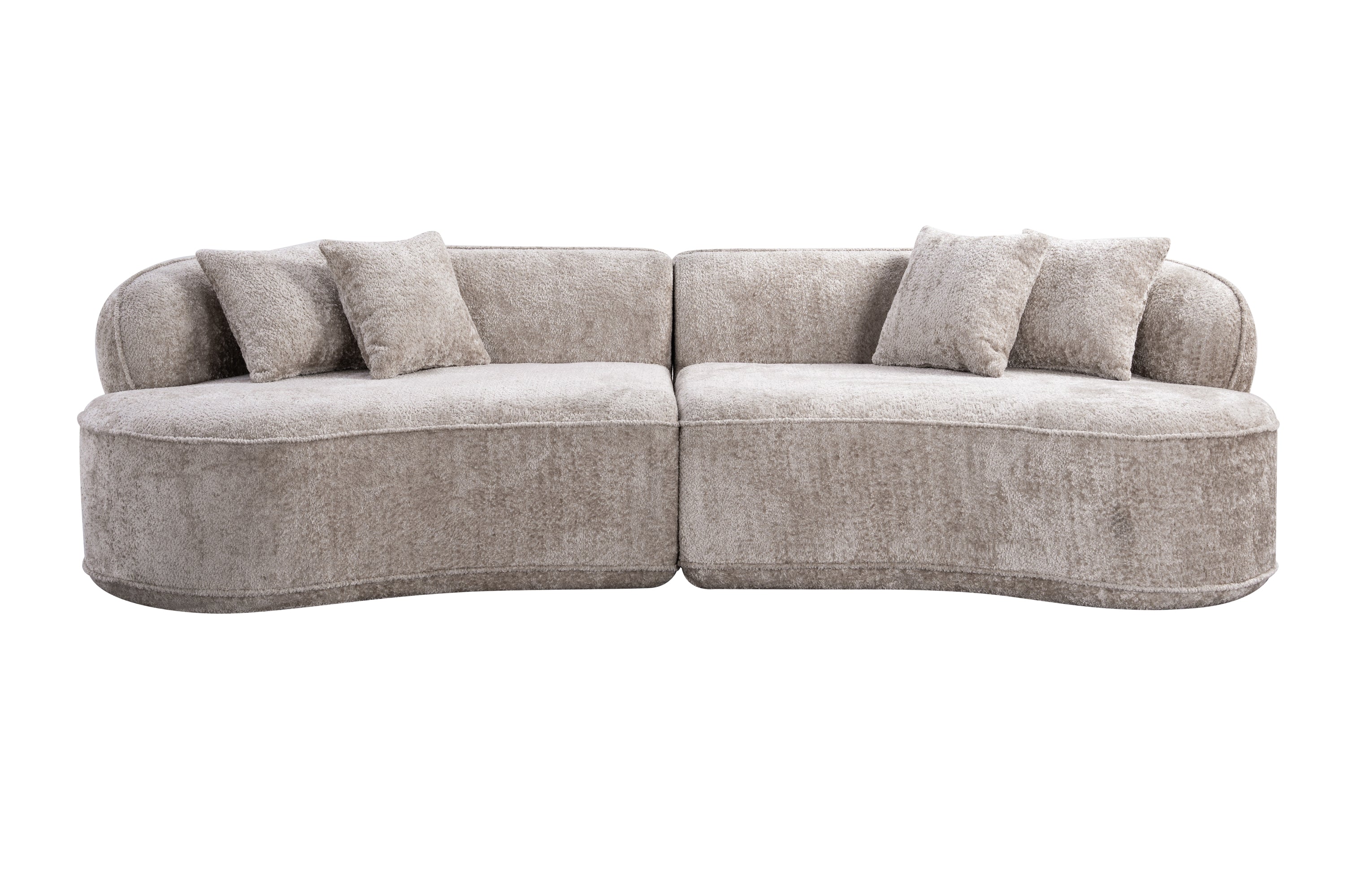Modern Curved L-Shape Luxury Sectional Oversized Sofa: Minimalist Design, Comfy Sleeper Couch for Living Room, Apartment & Reception Spaces,No Assembly Required - Grand Goldman Shop