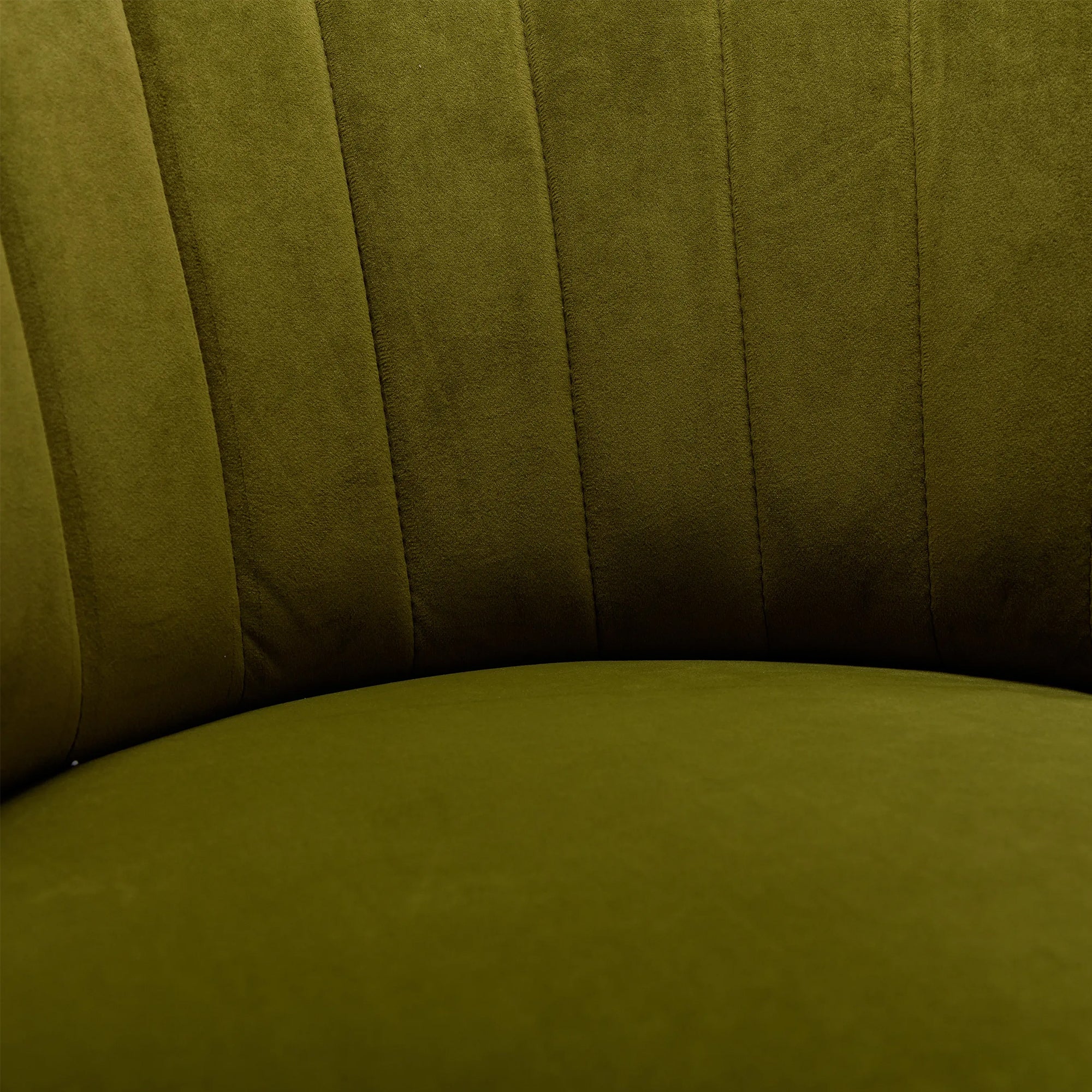Swivel Barrel Chair, Round Armchairs with Wide Upholstered, Fluffy Velvet Fabric, Olive, 25.20'' x 25.59'' x 26.38'' - Grand Goldman Shop