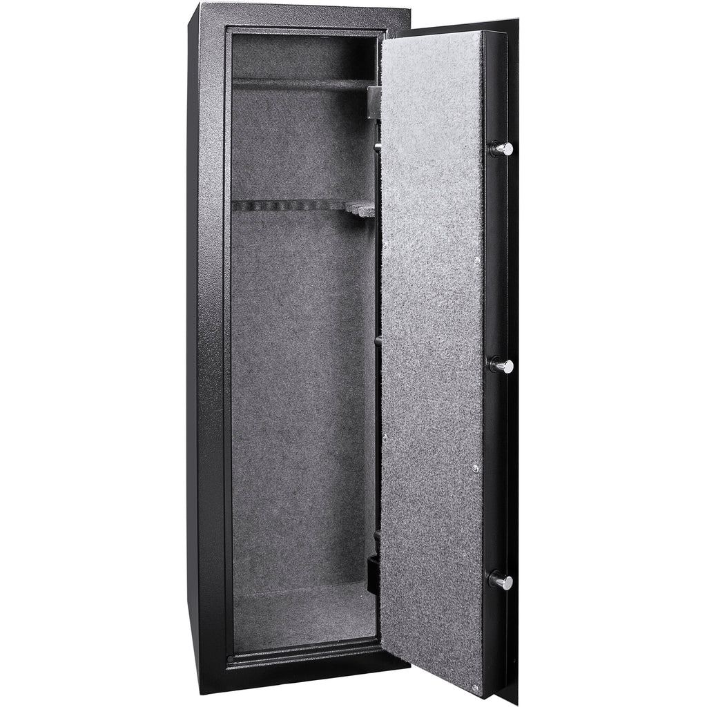 Biometric Keypad Rifle Safe with Advanced Security Features in Black Steel, 5.51 Cubic Ft | Premium Home Decor - Grand Goldma