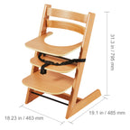 Wooden High Chair for Babies & Toddlers, Convertible Adjustable Feeding Chair, Eat & Grow High Chair with Tray, Grow with Kid