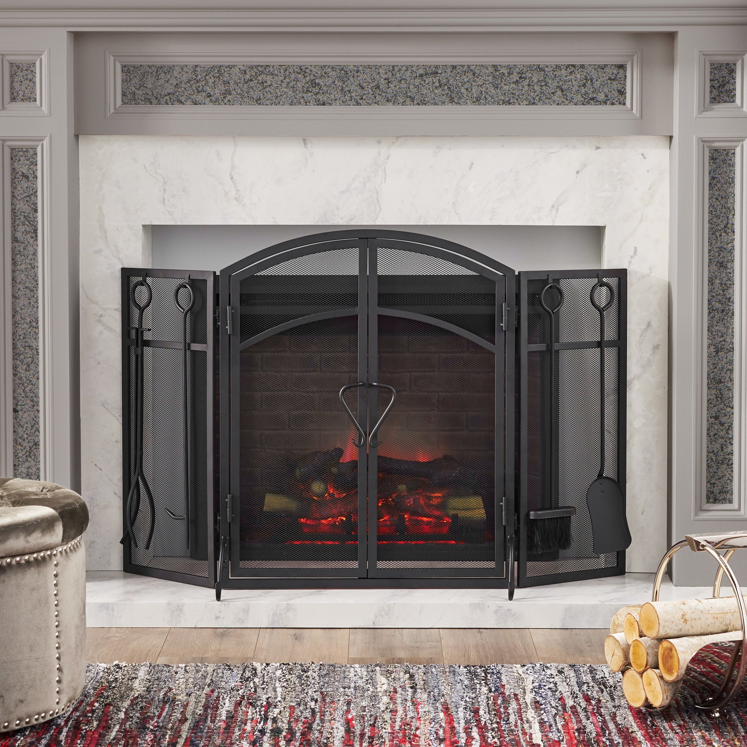 FOLDING SCREEN WITH DOORS AND 4 PCS TOOL SETS - Grand Goldman Shop
