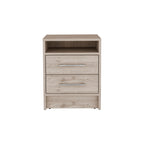 Eter Nightstand , End Table, Side Table Superior Top, Two Drawers -Light Gray - Grand Goldman Shop