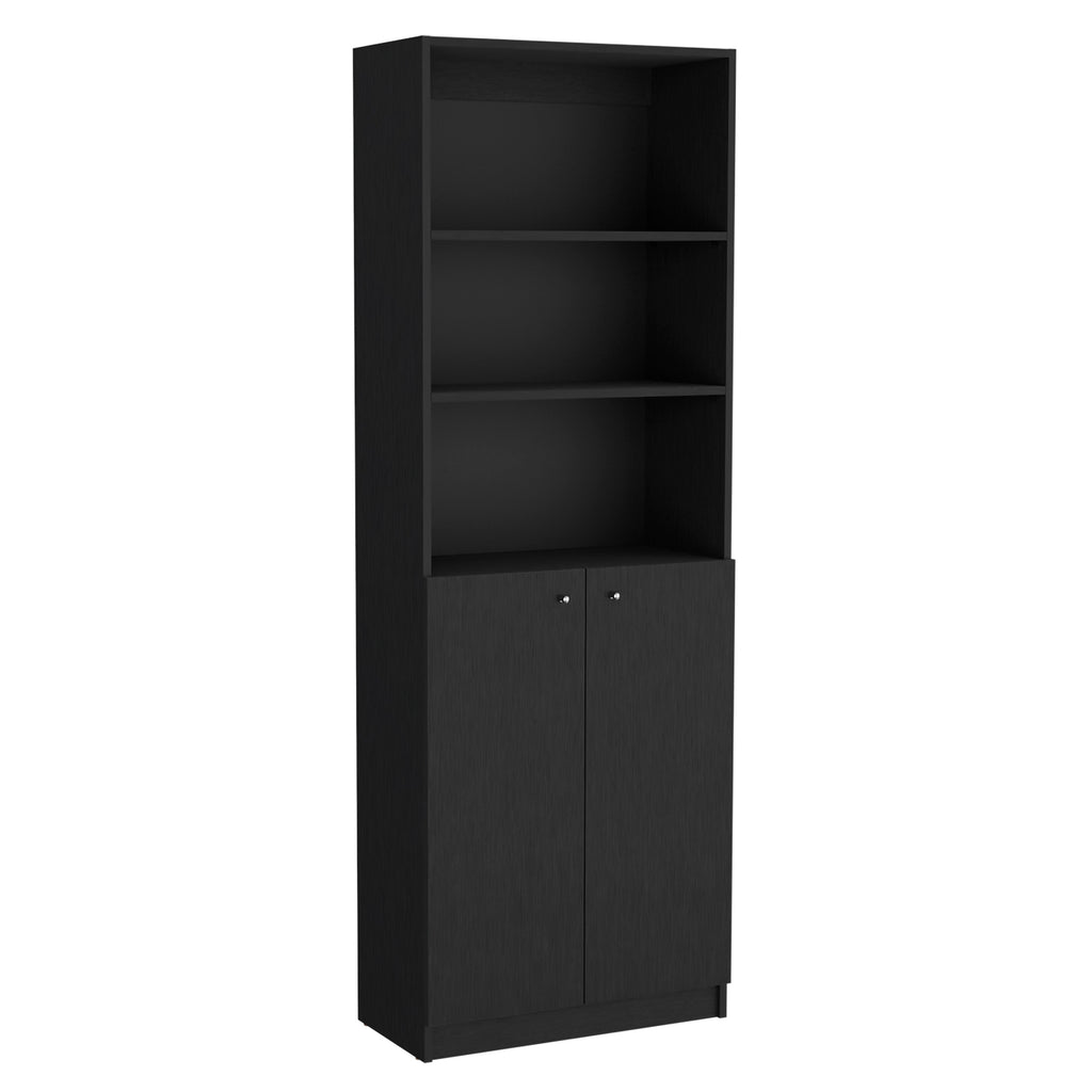 Poston 3 Piece Home Bookcase set, 67' Wide with 13 Shelves and Two-Door Cabinet ,  Living Room Set Set  Black - Grand Goldman