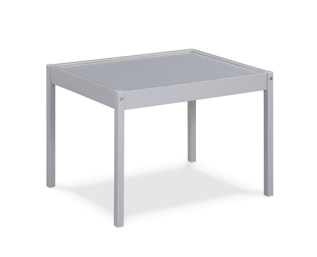 Della 3-Piece Solid Wood Kids Table & Two Chair Set, Gray - Grand Goldman