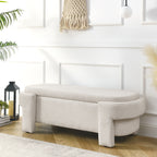Linen Fabric Upholstered Bench with Large Storage Space for the Living Room, Entryway and Bedroom,Beige,( 51.5''x20.5''x17'' ) - Grand Goldman Shop
