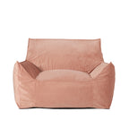 Allea Velveteen Bean Bag Chair with Armrests, Soft Velvet, Pink, 40x40x30 inches - Grand Goldman Shop