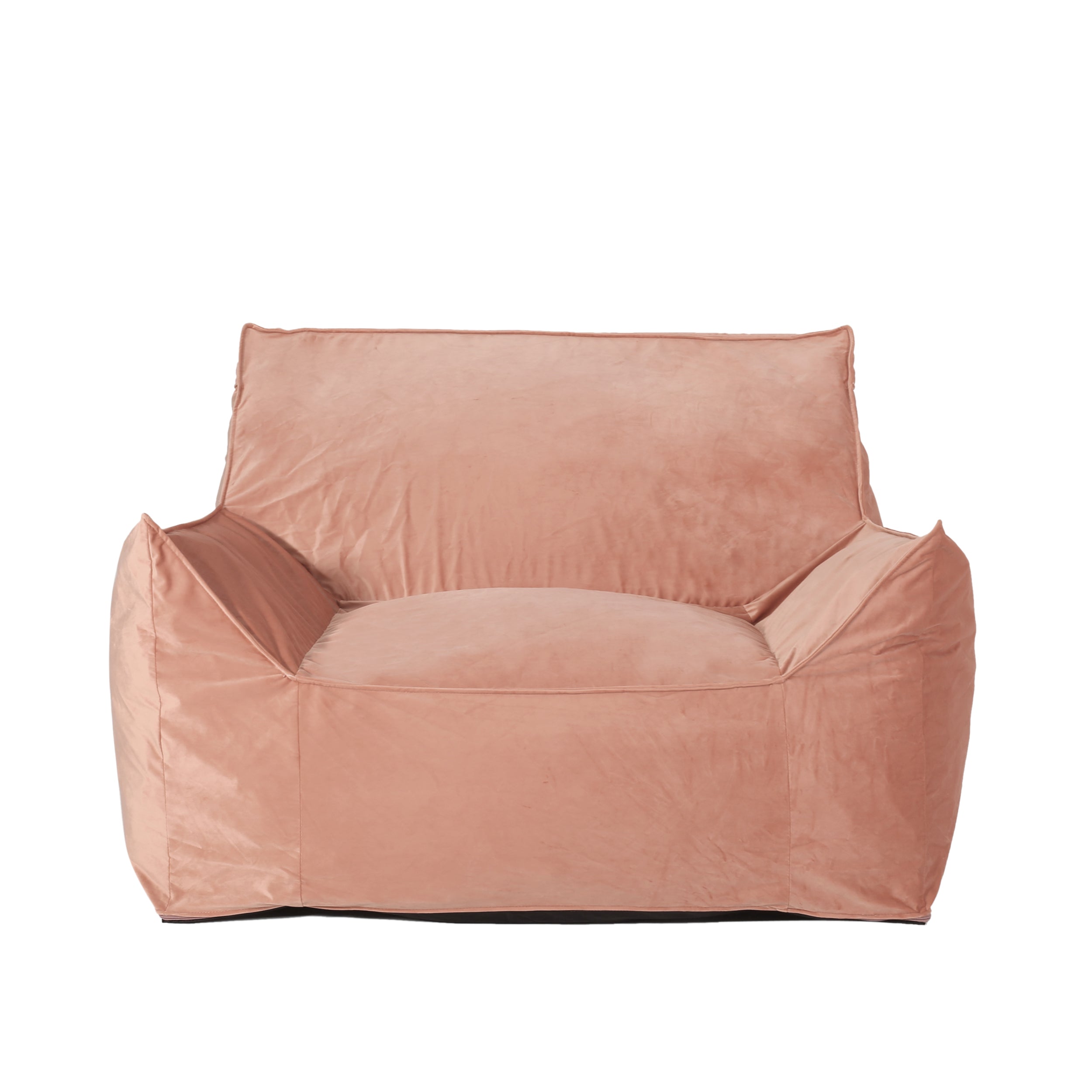 Allea Velveteen Bean Bag Chair with Armrests, Soft Velvet, Pink, 40x40x30 inches - Grand Goldman Shop