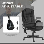 HOMCOM 6 Point Vibrating Massage Office Chair with Heat, Velvet High Back Executive Office Chair with Reclining Backrest, Pad