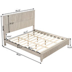 3-Piece Bedroom set with a King Size Bed and 2 Nightstands, Beige - Grand Goldman Shop