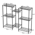 Heavy Duty Garment Rack With 8 Adjustable Wire Shelves and 5 Clothes Rails, Freestanding Closet Organizer, Black Metal - Grand Goldman Shop