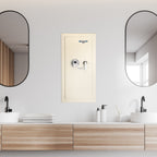 Biometric Wall Safe with Left Open Door in Beige Steel, 0.82 Cubic Ft - Grand Goldman