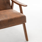 Mid-Century Modern Wingback Accent Chair with Solid Wood Frame and Extra-Thick Backrest – Lounge Chair for Living Room, Bedroom, or Reading Room - Grand Goldman Shop
