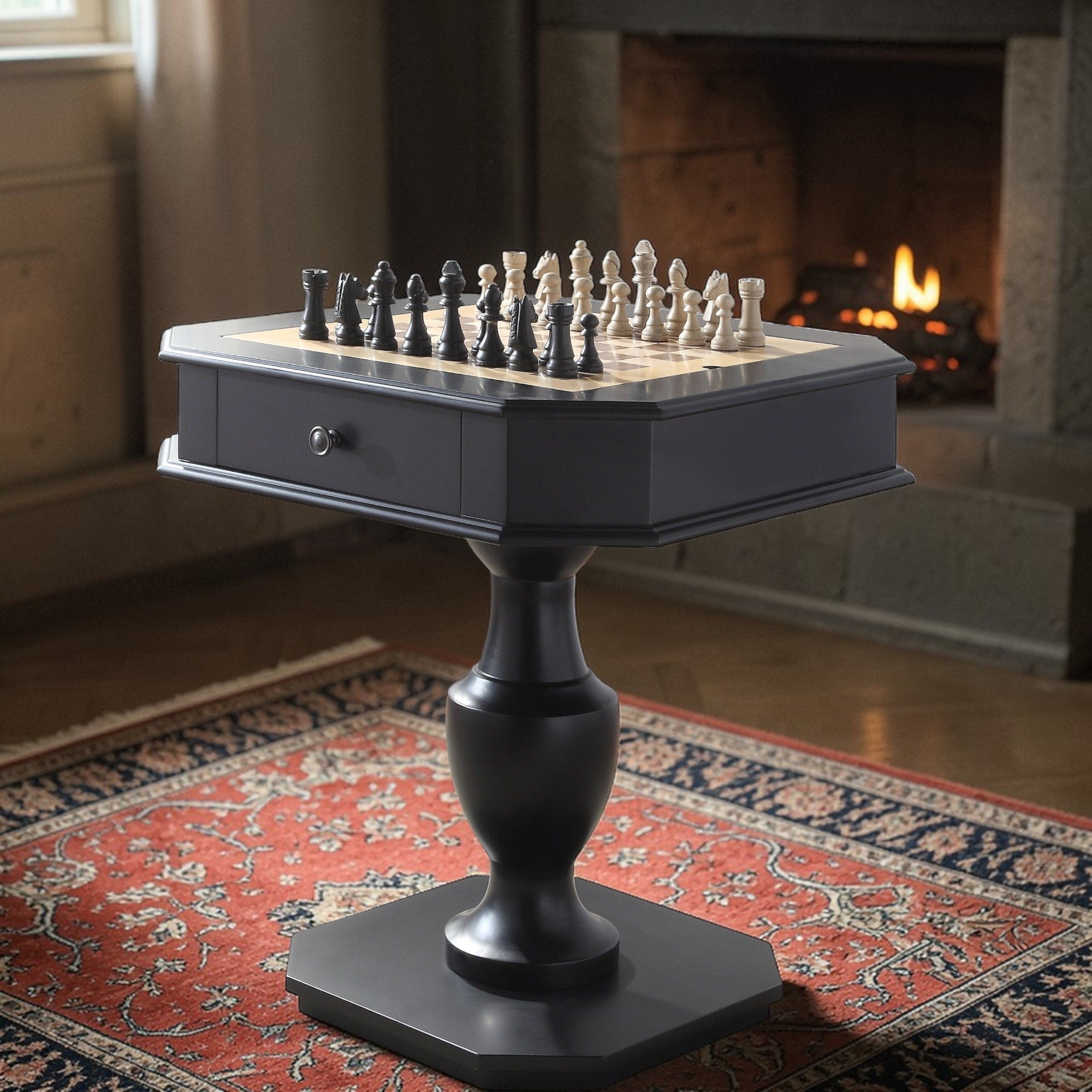 Galini Black Finish Game Table - Grand Goldman