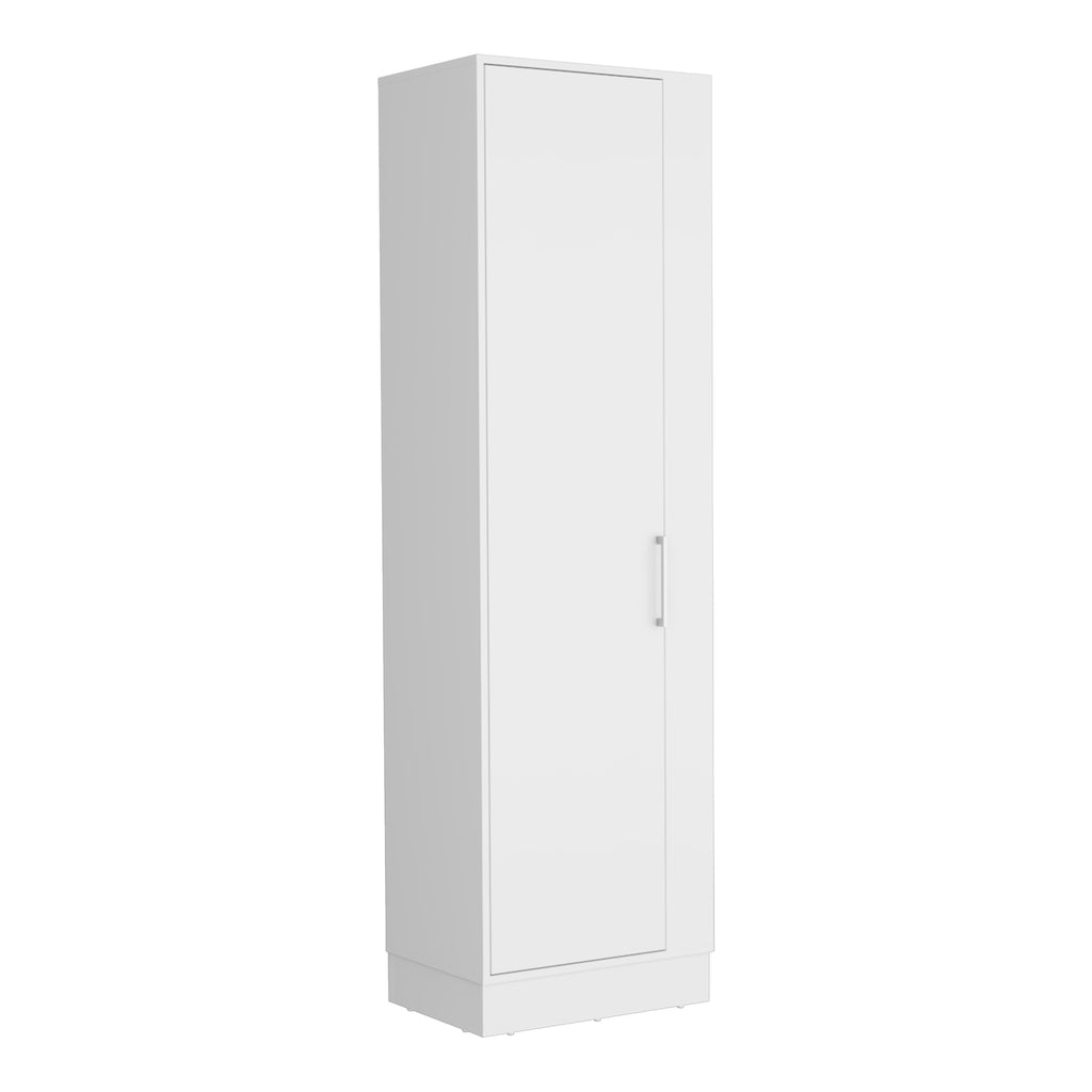 Lilo Storage Cabinet, Broom Hangers, Internal Shelves -White | Premium Home Decor - Grand Goldman
