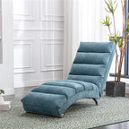 Ergonomic Linen Massage Chaise Lounge with Remote Control, 5 Modes, Blue, 21.65 x 58.27 x 34.25 inches - Grand Goldman Shop