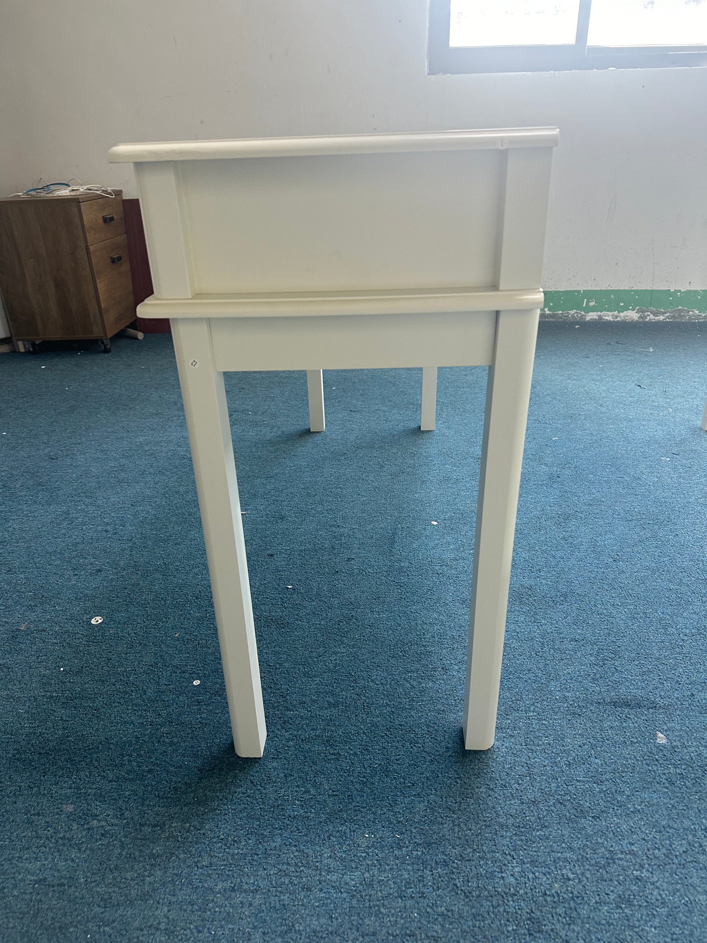 Cream White Vanity Desk with 3 Drawers, Modern Makeup Table or Writing Desk, Multipurpose Dressing Table for Bedroom, No Mirror Included - Grand Goldman Shop