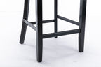 Contemporary Velvet Upholstered Barstools with Button Tufted Decoration and Wooden Legs, and Chrome Nailhead Trim, Leisure Style Bar Chairs,Bar stools, Set of 2 (Gray),SW1902GY - Grand Goldman Shop